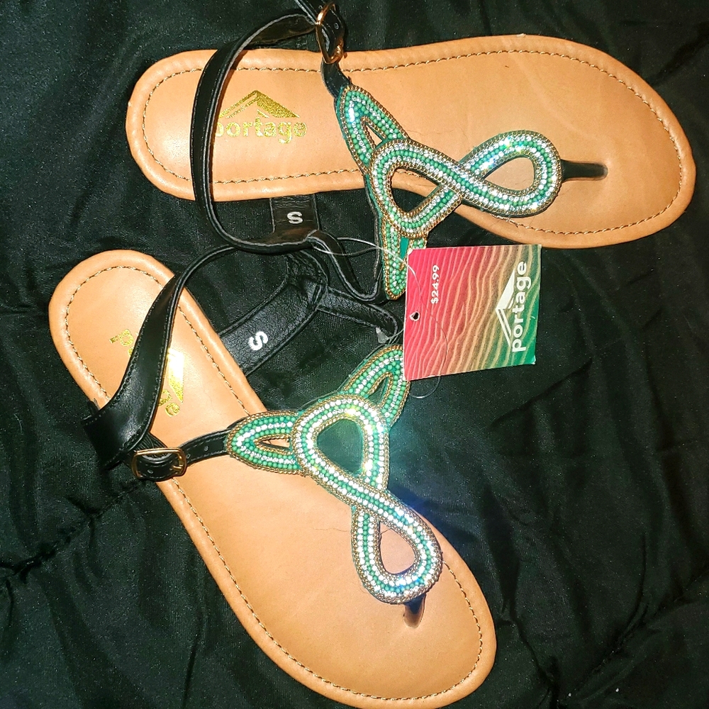Portage green diamond sandals